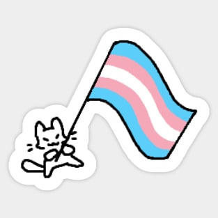 trans flag kitty Sticker